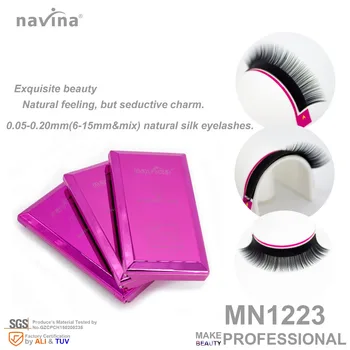 navina Doğal ipek yanlış eyelashes makyaj, ince siyah, baştan çıkarıcı charm, kıvırmak CD, kalınlığı 0.07-0.2 mm, uzunluk 6-15mm mix