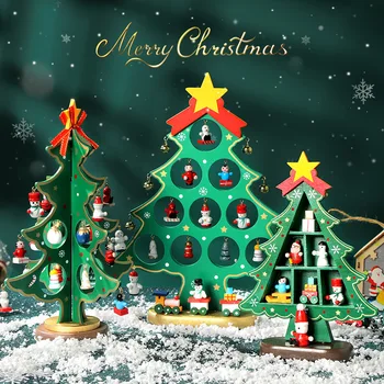 Noel Süslemeleri Ev Ahşap Noel Ağacı Masa Süslemeleri Yaratıcı Süsler Sahne Süslemeleri Hediyeler