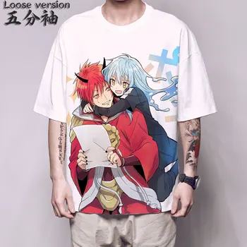 O Zaman Var Reincarnated Olarak Balçık T Shirt Rimuru Tempest Benimaru Cosplay Kostüm Üst Tee Yeni Manga Anime kawaii Tshirt