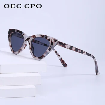 OEC CPO Moda Kedi Göz Güneş Kadınlar Marka Tasarımcısı Vintage Leopar güneş gözlüğü Bayan Retro Shades Gözlük Kadın UV400