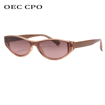OEC CPO Moda Küçük Tek Parça Güneş Gözlüğü Kadın Vintage Kedi göz güneş gözlüğü Kadın Marka Benzersiz Punk Shades UV400 Oculos