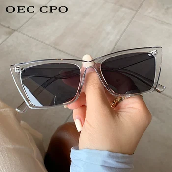 OEC CPO Vintage Kare Güneş Kadınlar Marka Moda Punk Güneş Gözlüğü Bayanlar Küçük Çerçeve Gözlük Retro Kadın Gözlük UV400