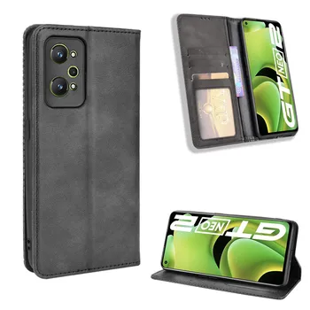 OPPO Realme için GT Neo 2 5G Durumda Lüks Kapak pu deri cüzdan Manyetik Adsorpsiyon Kılıfı OPPO Realme İçin GT Neo 3T Telefonu Çanta