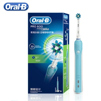 Oral B 3D Elektrikli Diş Fırçası PRO600 Ağız Hijyeni Elektrikli Şarj Edilebilir Diş fırçası Kafaları Derin Temiz 3D Beyaz Diş Fırçası Kafa