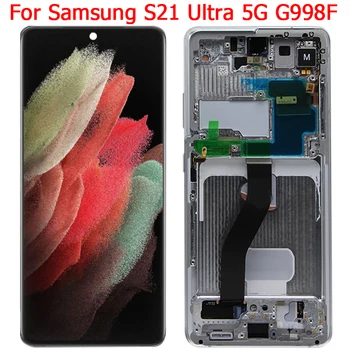 Orijinal G998F LCD Samsung Galaxy S21 Ultra Ekran Çerçeve İle 6.8 