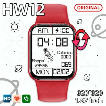 Orijinal HW12 akıllı saat Erkekler Bluetooth Çağrı Smartwatch Spor Bilezik Kan Basıncı kadın Saatler Pk Iwo 13 HW16 W26 Pro