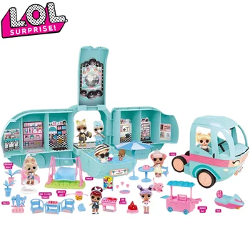 Orijinal LOL Sürpriz 2-in-1 Glamper Moda Camper Çıkarılabilir Oyuncak Araba Kafa OMG oyuncak bebekler Kız Doğum Günü Partisi Süslemeleri Hediyeler
