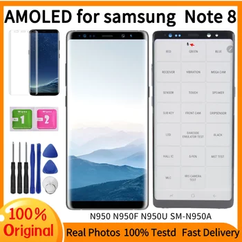 Orijinal N950F samsung LCD Galaxy Not 8 Ekran HİÇBİR Çerçeve Süper AMOLED Not 8 Ekran SM-N950A N950U LCD Dokunmatik Ekran Onarım