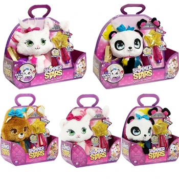 Orijinal Pırıltılı Yıldız Peluş Kedi Oyuncaklar Kızlar için Sevimli Anime peluş oyuncak çocuk doğum günü hediyesi Kawaii Kitty ve Panda Peluş Oyuncak