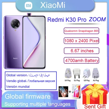 Orijinal Xiaomi Redmi K30 Pro Zoom sürüm 5G Smartphone Snapdragon 865 Sekiz Çekirdekli 6.67 Tam Kavisli Ekran 64 Milyon Piksel