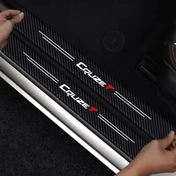 Otomatik Kapı Eşiği Karbon Fiber Araba Sticker Koruyucu Şerit Gövde Araba Su Geçirmez koruyucu film İçin Chevrolet CRUZE CRUZET