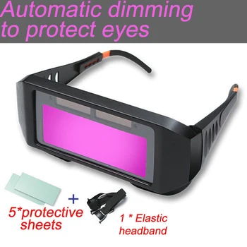 Otomatik Karartma Kaynakçı Gözlük Koruyucu Levha Elastik Kafa Bandı Darbeye Dayanıklı Gözleri Korumak İçin 152 * 65mm Kaynak Kesme