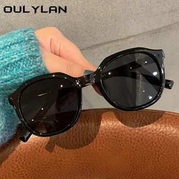 Oulylan Poligon Oval Güneş Kadınlar Vintage güneş gözlüğü Erkekler Siyah Renkli Gözlük UV400 Açık Gözlük Yeşil Lüks Marka