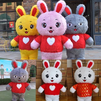 Paskalya tavşanı Şişme maskot kostümü Yetişkin Tavşan Anime Cosplay Özelleştirmek Kitleri Mascotte Karnaval Kostümleri Hayvan Adulte