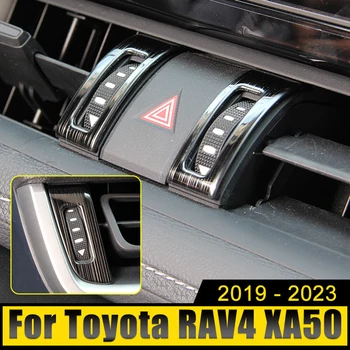 Paslanmaz Araba Merkezi Kontrol Klima Havalandırma Çıkışı Kapak Trim Çıkartmalar Toyota RAV4 XA50 2019-2021 2022 2023 Hibrid