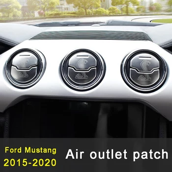 Paslanmaz Çelik Hava Çıkış dekorasyon çıkartmaları Ford Mustang 2015 - 2021 İçin İç Modifikasyon Aksesuarları