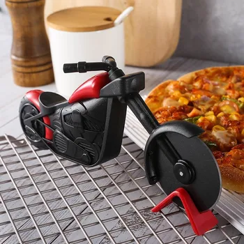 Paslanmaz Çelik Motosiklet Bıçak Pizza Kesici Kek Aracı Pizza Tekerlek Makas İçin Mükemmel Pizza Pasta Waffle Mutfak Aksesuarları