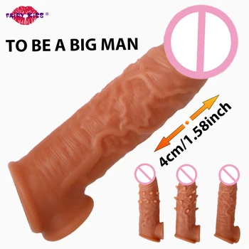 Penis Kollu Kullanımlık Prezervatif Cock Yüzükler Erkekler İçin Kalın Pene Kılıf Kapak Uzatma Penis Büyütme Kollu Seks çiftler için oyuncaklar