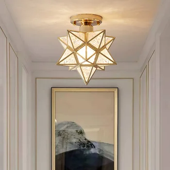 Pentagram giriş sundurma ışık koridor koridor balkon tavan lambası yatak odası restoran kişilik yaratıcı altın yıldız ışığı