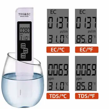 PH ölçer TDS AK Metre TDS PH test cihazı 3 in 1 Dijital LCD Su Test Kalem Su Saflığı PPM Filtre Hidroponik Su Monitör Havuzu