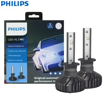 Philips LED H1 Ultinon Pro9000 Araba Başkanı İşık 20W 5800K Soğuk Beyaz +250% Parlak Lumileds LED Otomatik Lamba 11258U90CWX2, 2x