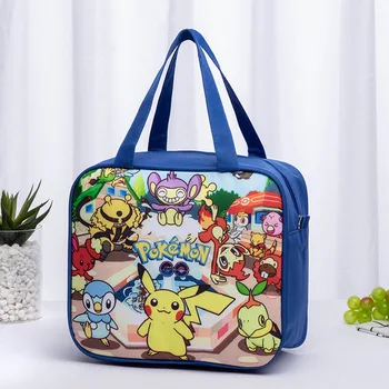 Pokemon Öğle Yemeği Çantası Anime Pikachu Yalıtım öğle yemeği çantası Çocuklar için Öğrenci Çocuk Pokemon Alüminyum Folyo Tuval öğle yemeği çantası