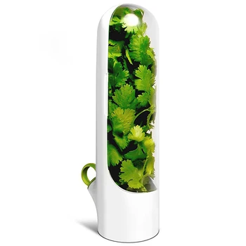 Premium Tutar Ot Sebze Konteyner Taze Yeşiller Taze 2x Daha Uzun Depolama İçin Yüksek Kaliteli Uzun Silindirik Tarzı Mutfak