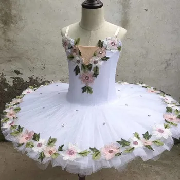 Profesyonel Balerin Bale Tutu Çocuk Çocuk Kız Yetişkinler İçin Kadın Çiçek Gözleme Tutu Kuğu Dans Kostümleri Bale Elbise Kız