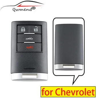 QWMEND 4 Düğme Araba Uzaktan Anahtar Kabuk Fob Küçük Anahtar Fit Cadillac / Chevrolet Corvette Anahtar Kutu