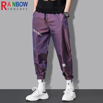 Rainbowtouches Moda Marka Erkek Pantolon Spor Stil Kravat Ayak Pantolon Çabuk Kuruyan Yansıma Pantolon Tulum Üstün Kalite