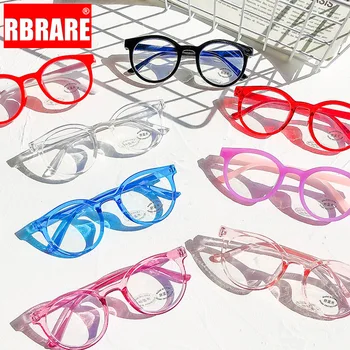 RBRARE Retro yuvarlak gözlük çerçeve çocuk gözlük Anti-mavi ışık gözlük çocuklar için öğrenci gözlük çocuk gözlüğü sevimli pembe