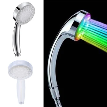 Renk Değiştirme Duş Başlığı led ışık Parlayan Otomatik Renk Değiştirme Otomatik El Su tasarruflu duş Banyo Dekor