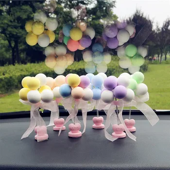 Renkli Balonlar Araba Süslemeleri Sevimli Mini Karikatür Araba Yaratıcı Süsler Araba Aksesuarları Kızlar için Pano Aksesuarları