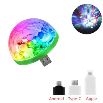 Renkli cep telefonu sahne ışıkları Mini RGB projeksiyon lambası parti DJ disko topu ışık kapalı lambalar kulübü LED sihirli etkisi projektör