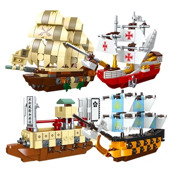 Retro Şehir Kraliyet Devriye Gemileri Mobil İstasyonu Korsan Tekne Seti balıkçı gemileri Araç Figürleri oyuncak inşaat blokları Çocuklar Çocuklar için