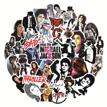 Rock yıldızları Michael Jackson Çıkartmalar Araba Bavul Kaykay Gitar Dizüstü Telefon Dekor Graffiti su Geçirmez Etiket Hayranları Oyuncaklar