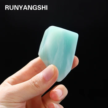 Runyangshi Doğal Kuvars Taş amazonit Geometrik Polihedron Cilalı Taş Enerji Gökyüzü Mavi Kristal Dekorasyon