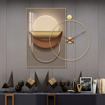 Saat Dekor Duvar Sessiz Saatler Salon Dekoratif Reloj Duvar Ev De Modern Tasarım Metal Büyük Clcoks Altın Duvar Pared
