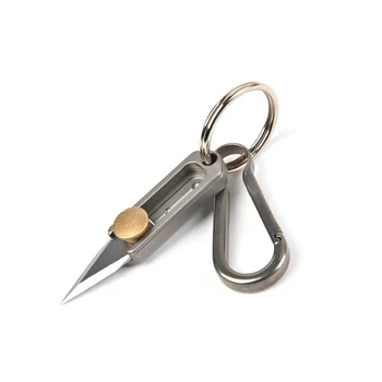 Saf titanyum mini bıçak küçük itme bıçağı keskin kendini savunma anahtarlık kolye gadget taşınabilir açma express artefakt