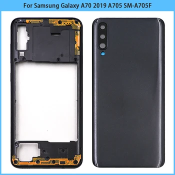 Samsung Galaxy A70 2019 A705 SM-A705F Orta Çerçeve Plaka Çerçeve A70 Pil arka kapak Arka Kapı Kamera Lens İle Değiştirin