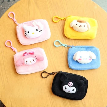 Sanrio Hello Kitty Kedi Kuromi Kawaii Karikatür bozuk para cüzdanı Sevimli Dolması Bebekler Hayvanlar Kolye peluş çanta Kızlar için Doğum Günü Hediyeleri