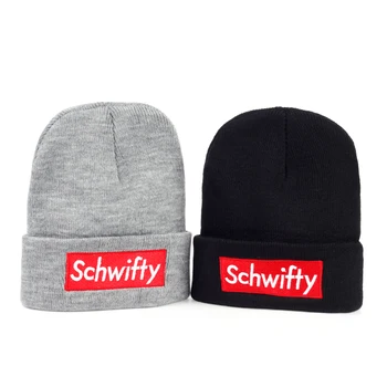 Schwifty Kış Nakış Örme Bere Şapka Skullies Şapka Örgü Mektup Kaput Açık Kayak