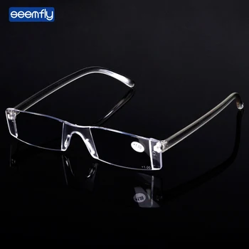 Seemfly Bir Çerçevesiz okuma gözlüğü Erkekler Kadınlar Ultralight Reçine Büyüteç Gözlük Taşınabilir Hediye Ebeveynler İçin Presbiyopik Gözlük