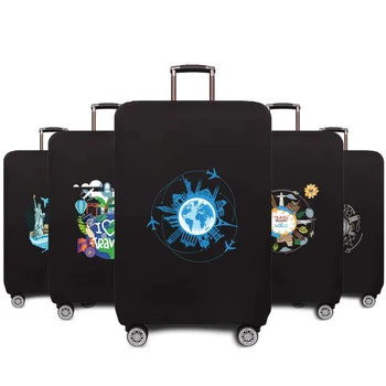 Seyahat Elastik Koruyucu Kapak valiz Seyahat Küresel Desen Bagaj Kapağı 18-28 inç Arabası Bagaj Seyahat Aksesuarları