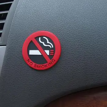 Sigara içilmez Araba Çıkartmaları Styling Yuvarlak Kırmızı İşareti vinil yapışkan