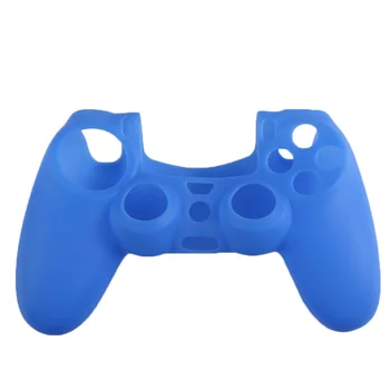 Silikon Kauçuk Yumuşak Kılıf Cilt Kapak için PS4 Denetleyici Kavrama Kolu Mavi