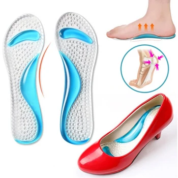 Silikon Ortopedik Jel Tabanlık Kadınlar için yüksek topuklu ayakkabı Ekler Ayak Masajı Plantar Fasiit Tabanlık Düz Ayak Kemer Desteği