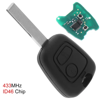 Siyah ABS 433 MHz 2 Düğmeler Uzaktan Araba Anahtarı ile ID46 Çip ve HU83 Bıçak Citroen için Fit 73373067C / Peugeot 307 2000-2017