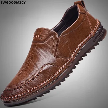 Siyah makosen ayakkabı Erkekler için 2022 Tasarımcı deri rahat ayakkabılar Erkekler İtalyan bağcıksız ayakkabı Erkekler Chaussure Homme Zapatillas De Hombre