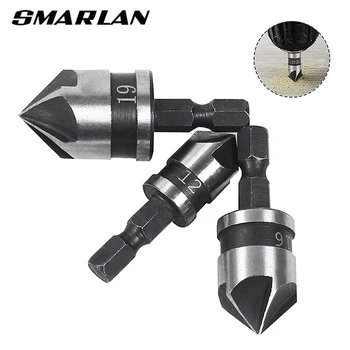 SMARLAN 3 adet Hex Hss Havşa Sıkıcı matkap ucu Seti için Ahşap Metal Hızlı Değişim Matkap Ucu Aracı Altıgen Shank Karbon Çelik AA